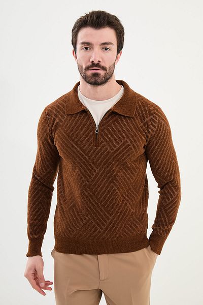 Mcr Knitwear POLO ZIPPERED COLLAR