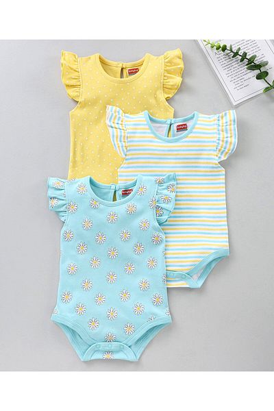 Babyhug %100 باموك كيسا كولو تيك Parçalı Tulumlar çok Renkli 3'lü Paket - çok Renkli