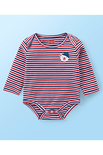Babyhug Babyhug 100% Cotton Interlock Knit Full Sleeve Onesies Stripes & Penguin Print Pack of 3-Multicolour