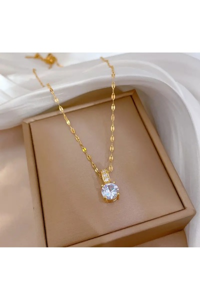 stainless steell قلادة مصنوعة من حجر الراين مع سلسلة الترقوة VIP