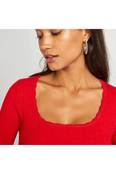KIABI Ribbed knit sweater RED