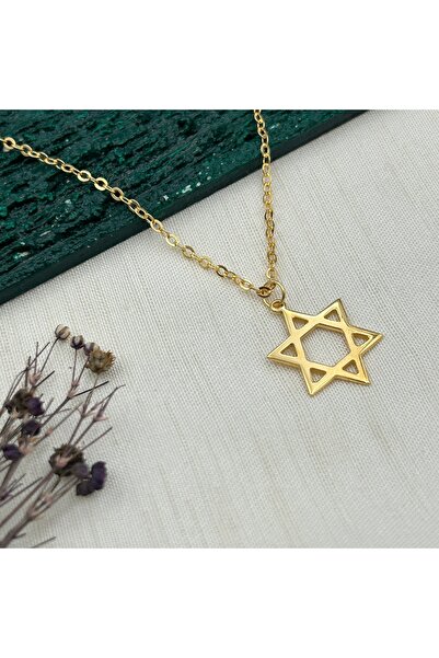 JEICON ATELIER 14 Ayar Altın Kaplama Davut Yıldızı Kolye