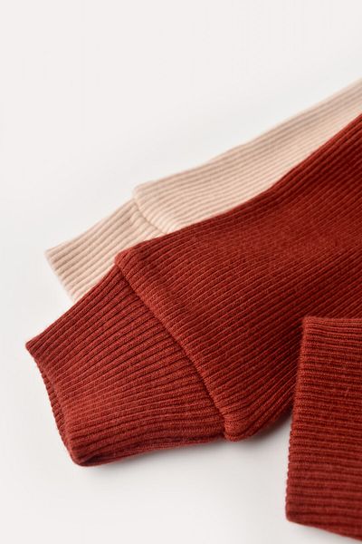 BabyCosy Set 2 pantaloni bebe unisex - Caramiziu/Somon, BabyCosy, 6-9 luni