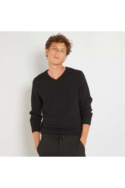 KIABI سترة أساسية محبوكة بلون أسود