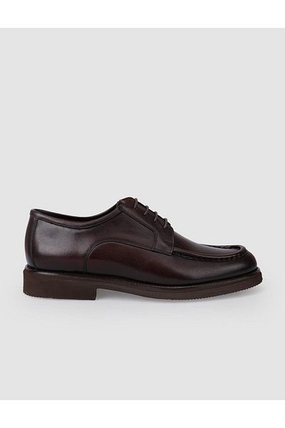 Cabani 100% Genuine Leather Brown Laced Men's Classic Shoes