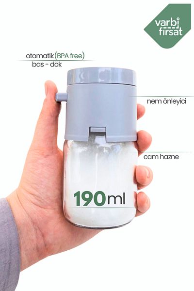 Varbifırsat Automatic Adjustment Button Press Glass Salt Shaker Spice Holder New Generation Salt Shaker Sugar Shaker Pepper Shaker