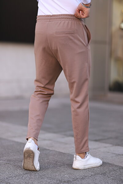 Newtime Чоловічі штани-джоггери Slim Fit з еластичним поясом на талії та ластиком, з еластичним лікрам і бавовняні