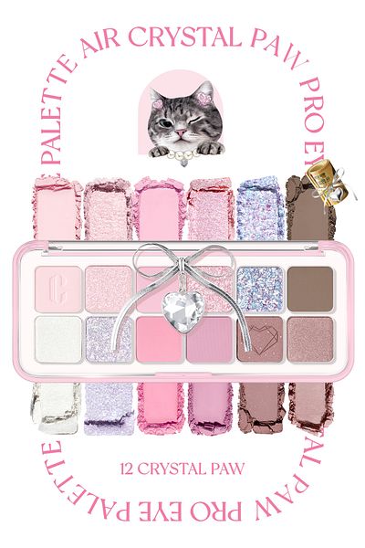 CLIO Clio Pro Eye Palette Air - 12 Crystal Paw Lightweight Texture Eye Shadow Palette with Intense Colors