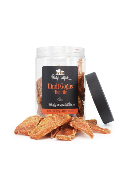 Patili Mutfak Kurutulmuş Hindi Göğüs Bonfile – %100 Doğal, Katkısız, Koruyucusuz Ödül Maması - 150 Gr.