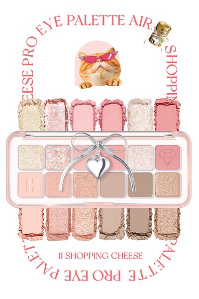 CLIO Clio Pro Eye Palette Air - Eye Shadow Palette with Light Texture, Intense Colors (11 Shopping Cheese)