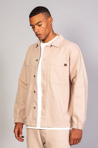 LTC Jeans Μοντέλο Ανδρικό Πουκάμισο Oversize Τζιν Μπεζ μπουφάν