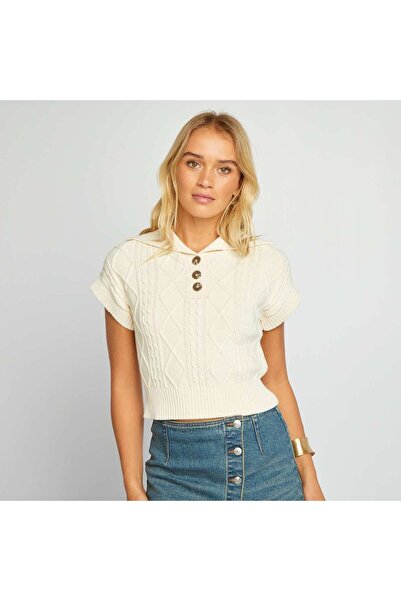 KIABI Ribbed tank top BEIGE