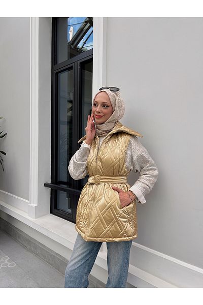 Melike Tatar Gold Inflatable Gilded Vest 32-3402