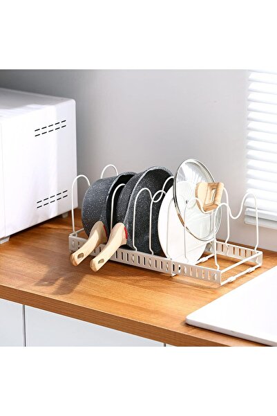 fulina Tires Pan Organizer,Expandable Pots Lid Holder Kitchen Cabinet Pantry Bakeware Organizer and Storage