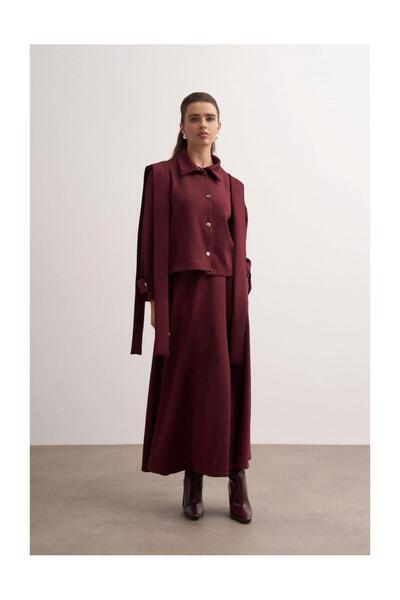 FUSHYA Shawl Detailed Skirt Jacket Set