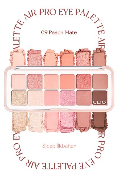 CLIO Clio Pro Eye Palette Air - Eye Shadow Palette with Light Texture, Intense Colors (09 Peach Mate Apple)
