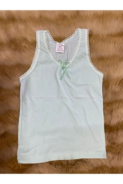 skycott Girl's Tank Top Thick Strap Bow Detail 100% Cotton