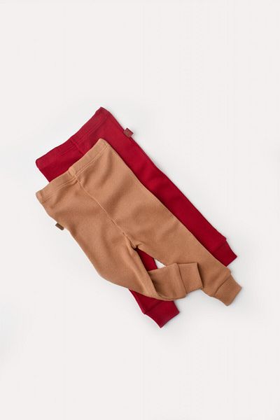 BabyCosy Set of 2 Unisex Baby Pants - Brown/red