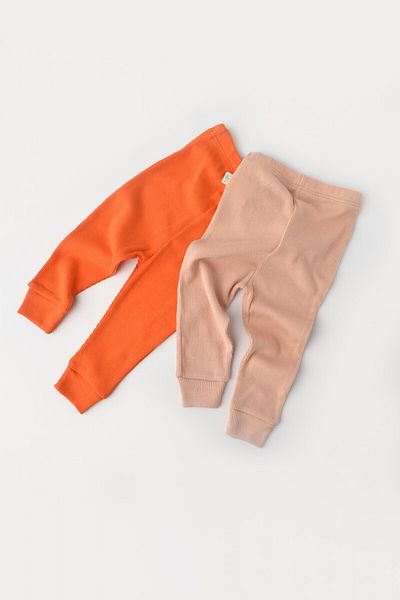 BabyCosy Set of 2 Unisex Baby Pants - Pomegranate/Peach,