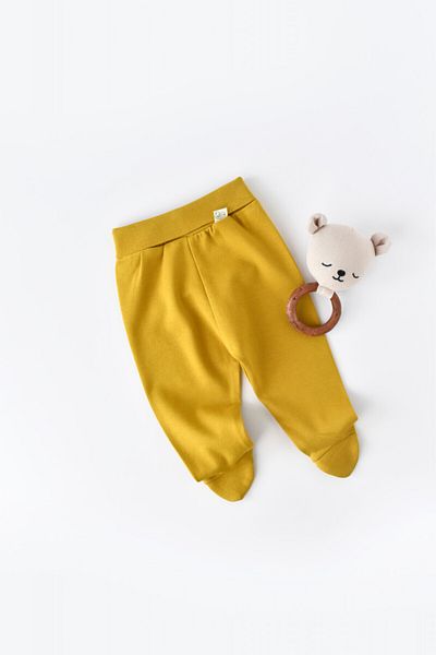 BabyCosy Pants with Boots - Organic Cotton Yellow BabyCosy, 3-6 months