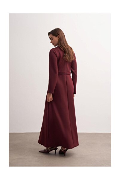 FUSHYA Gül Tokalı Dikiş Detaylı Scuba Elbise