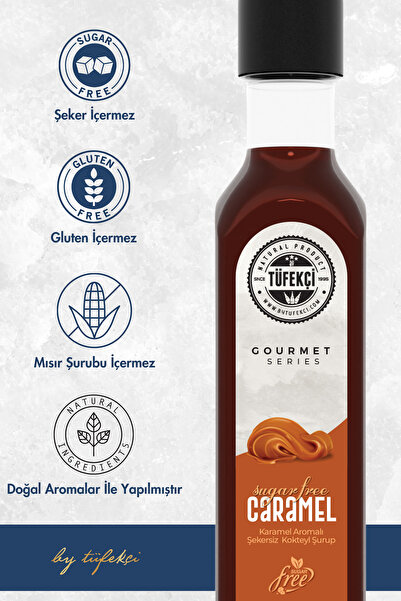 By Tüfekçi Şekersiz (SUGAR FREE) 4 Adet Deneme Şurup Seti Kahve Ve Kokteyl Şurubu Kalorisiz Formül (4X60ML)