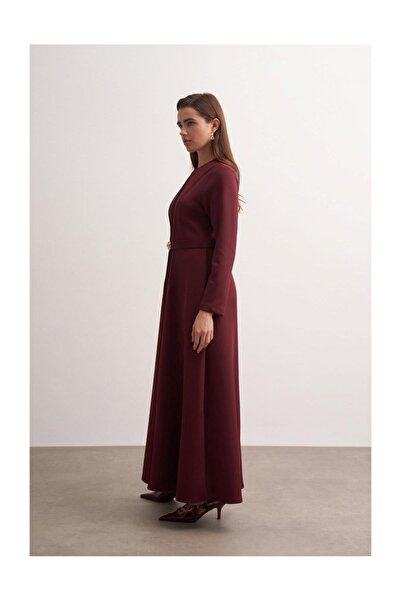 FUSHYA Gül Tokalı Dikiş Detaylı Scuba Elbise