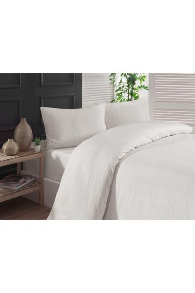 Deco Bianca White Jacquard Ranforce Duvet Cover Set