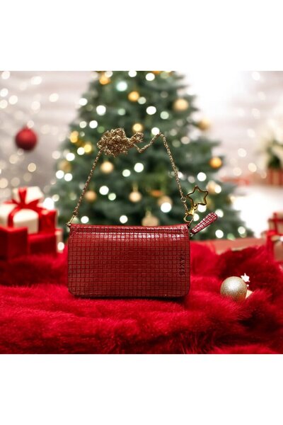 Axis Kadın Askılı Cüzdan Kırmızı Kareli AX106