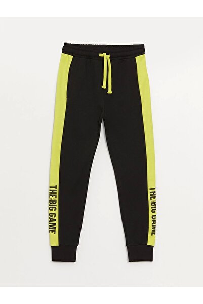 LC Waikiki Детски анцуг с ластик и принт LCW Kids Black Jogger