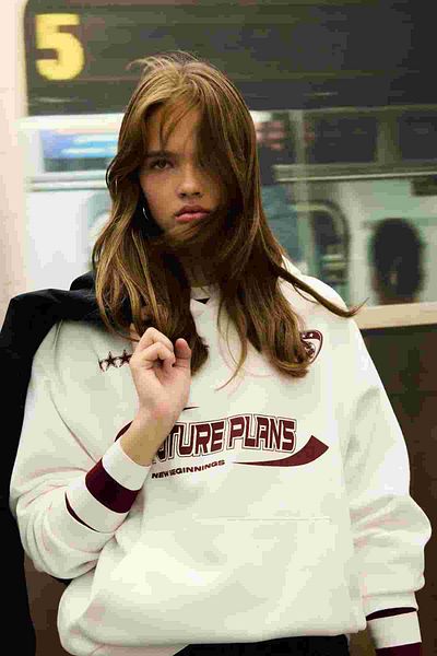 DeFacto Oversize Hooded Printed Thick Sweatshirt - D5730Ax24Wn