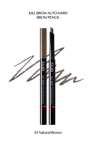 CLIO Fine Hex Tip Eyebrow Pencil Clio Kill Brow Auto Hard Brow Pencil (01 Natural Brown)