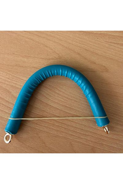 angel çanta aksesuar Geantă Turcoaz din Imitație Piele Model Roll Angel 27 cm - Accesoriu Metalic Auriu Deschis