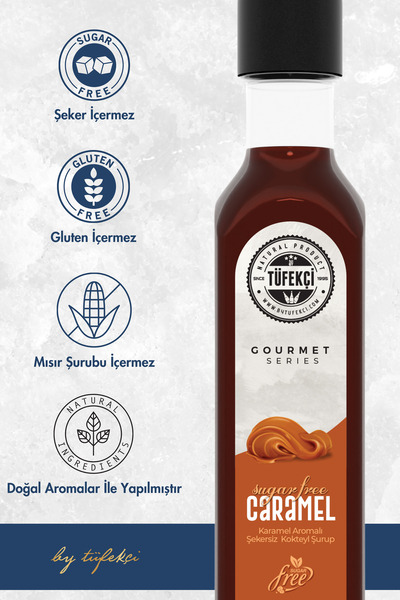 By Tüfekçi Şekersiz Çikolata Kahve Şurubu 60 ML | Sugar Free | 0 Kalori | Yüksek Aroma