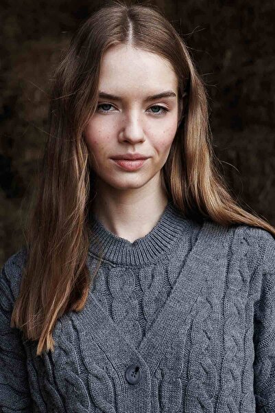 Hooopstore Saç Örgü Triko Antrasit Elbise Hırka Takım