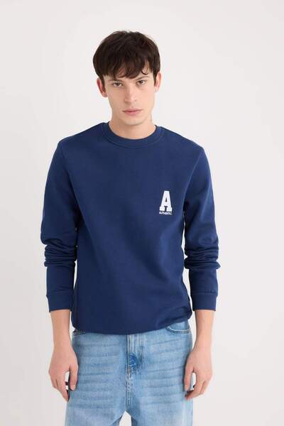 DeFacto Navy Blue Men's Sweatshirt D3670Ax/Nv241