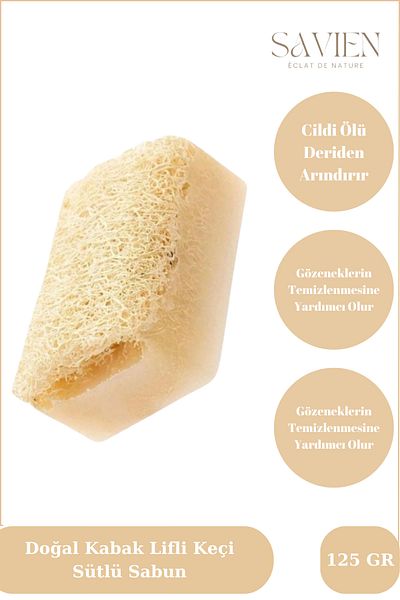 SAVIEN Natural Pumpkin Fiber Goat Milk Soap 125 Gr