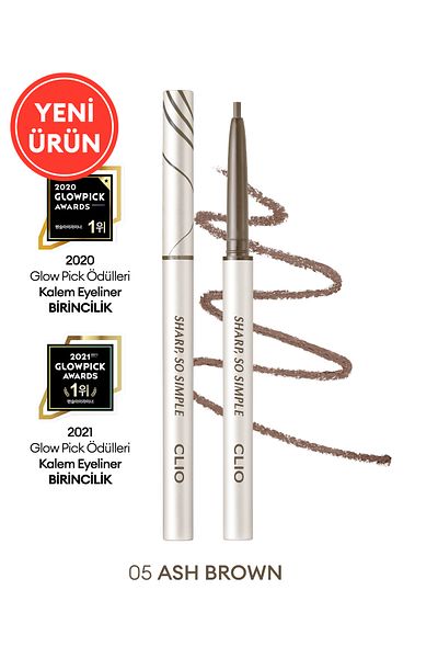 CLIO Clio Sharp so Simple Waterproof Fine Point Eye Liner - Waterproof Pencil Liner (005 Ash Brown)