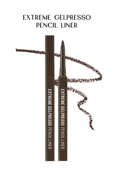 CLIO Clio Extreme Gelpresso Pencil Liner - Waterproof, Lasting for All Day, Eyeliner (01 Black Brown)