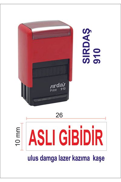 Sırdaş Aslı Gibidir Kaşesi -Red Stamp, Blue Ink 910