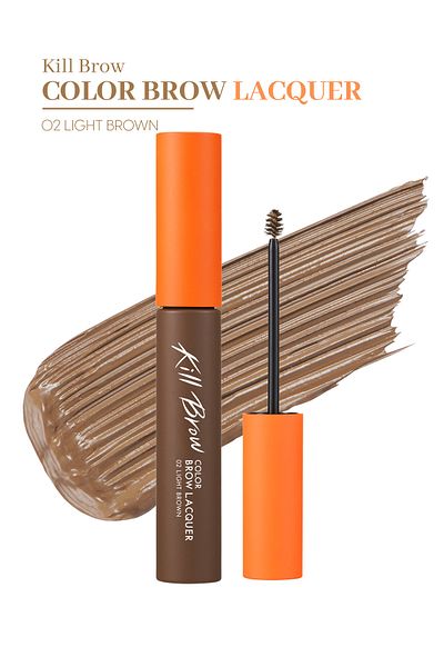 CLIO Intense Pigmented, Triangular Brush Tip Eyebrow Mascara Clio Kill Brow Color Brow Lacquer (02 Light Brown)