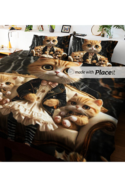 Elmas Dizayn ÖZEL TASARIM Tek Kişilik,ÇOCUK Nevresim Takımı  PAMUK,SATEN KEDİ