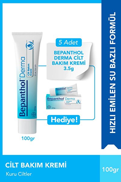 Bepanthol Derma Cilt Bakım Kremi 100gr & 5 Adet Cilt Bakım Kremi 3.5gr