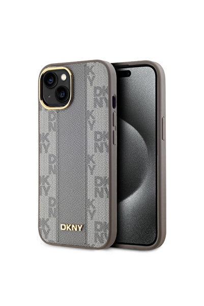 Dkny iPhone 15 Uyumlu Kılıf DKNY  Lisanslı MagSafe Şarj Özellikli 3D Yazılı C...