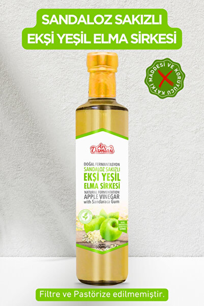 Arı damlası SANDALOZ SAKIZLI YEŞİL ELMA SİRKESİ (DOĞAL FERMANTASYON) 500 ML