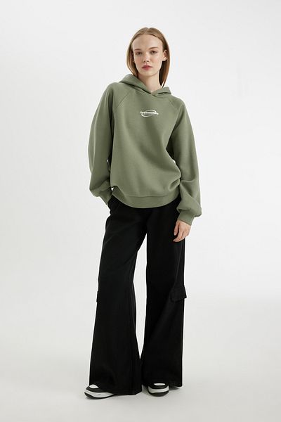 DeFacto Coool Oversize Wide Fit Printed Thick Fabric Sweatshirt