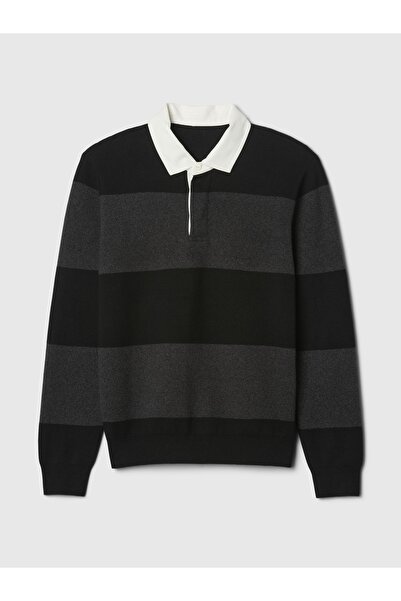 GAP Erkek Gri CashSoft Rugby Polo Kazak