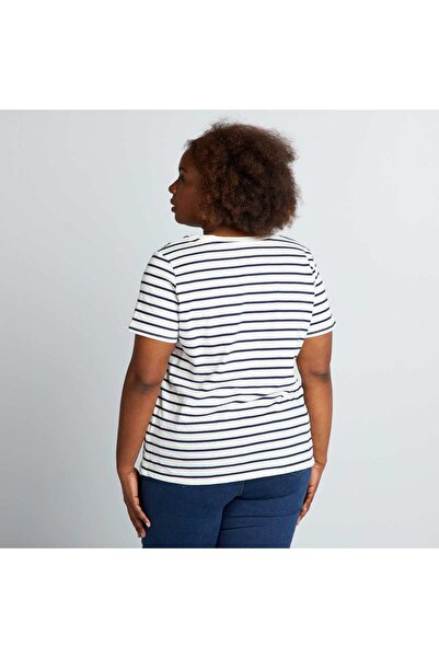 KIABI Basic Breton T-shirt WHITE