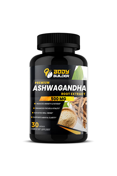 Body Builder أشواغاندا، 30 كبسولة، 500 ملغ، تدعم الأداء والقدرة على التحمل