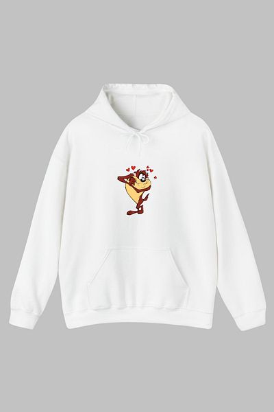 New Shine Φούτερ με κουκούλα Unisex Oversize με κανονική εφαρμογή, μακρυμάνικο φούτερ με κουκούλα Tasmanian Devil